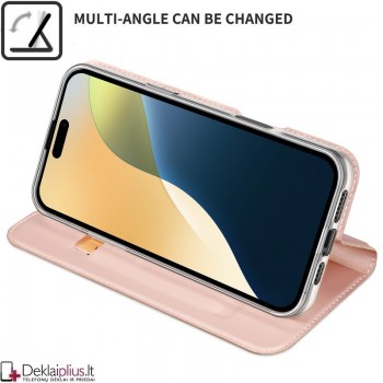 Dux Ducis Skin Pro dirbtinės odos dėklas - rausvas (Apple Iphone 16 Plus) Dux Ducis Skin Pro dirbtinės odos dėklas - rausvas (Apple Iphone 16 Plus)